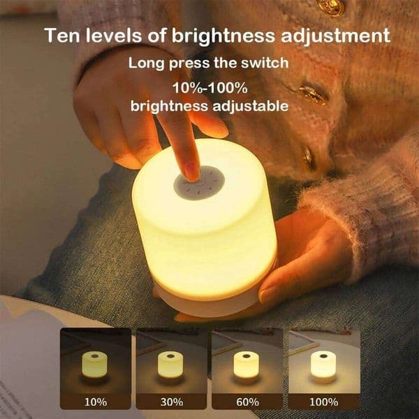 Stepless Dimmable Touch Bedside Lam USB Portable LED Table Lamp for Bedroom Decor Sleeping Night Light Kid Gift