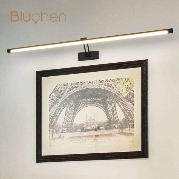Modern Led Lamp Black Silver Bathroom Mirror 80 100 cm Interior AC85-265V Wall Mounted Long Picture Light
