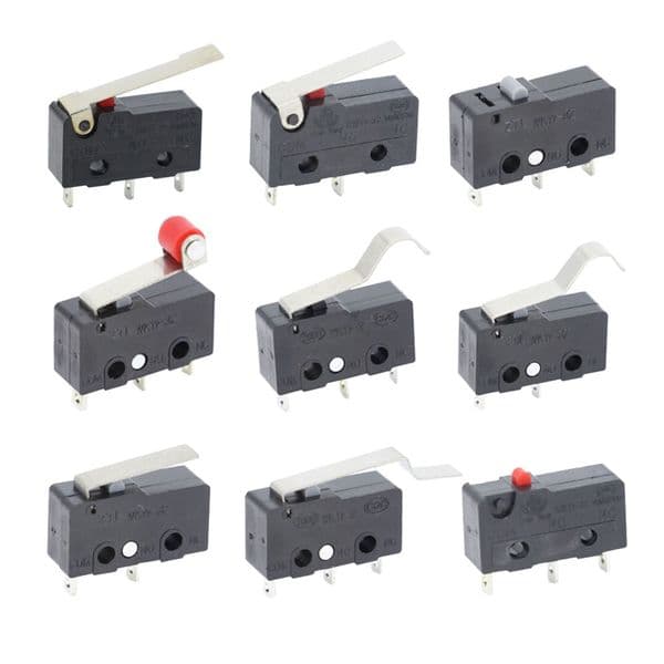 10 PCS Micro Switch 2/3Pin NO/NC Mini Limit Switch 5A 250VAC KW11-3Z Roller Arc lever Snap Action Push Micro switches