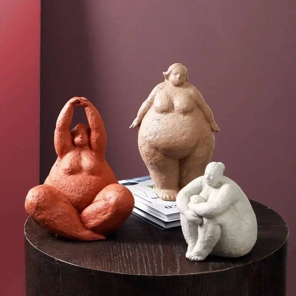 Resin Abstract Fat Lady Yoga Statue Home Decor Decoration Room Figurines Interior Desk Accessories Sculptures Nordic Living ddmythur