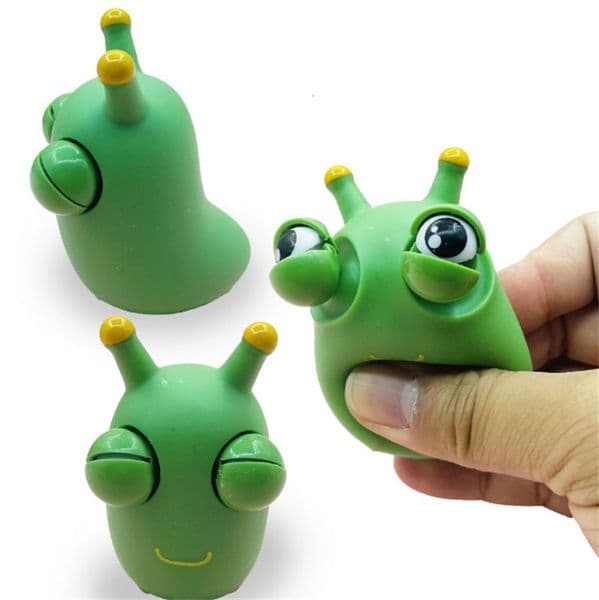 New Creative Silicone Popping Toy Big Eye Squishy Green Stress Relieve Sensory Fidget Toy Worm Squishy Big Eyes Doll ZZ TAX DUTY FREE