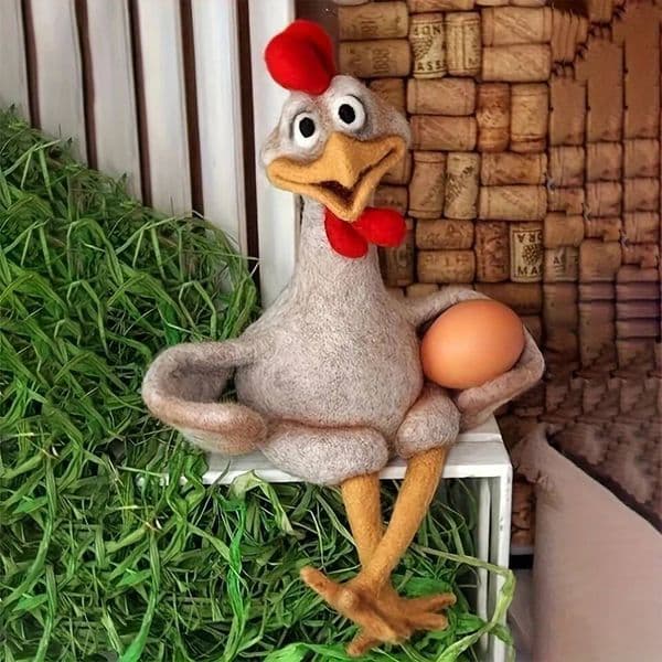 Funny Rooster Figurine Creative Resin Animal for Yard Lawn Chicken Sculpture Home Decoration Ornament Gifts Christmas ddmythur