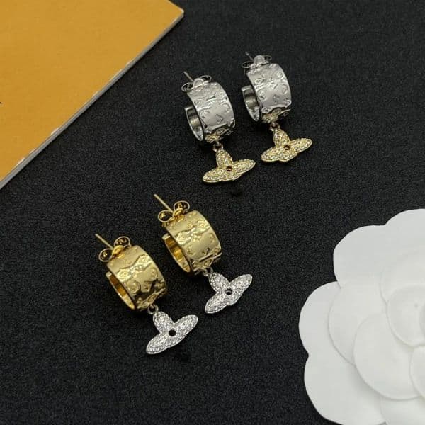 designer earrings Women's earrings Fashion brand designer Charm earrings ladies dia square pendant earring high quality Luxury Jewelry