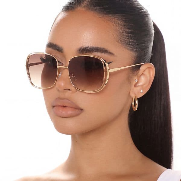 High Quality New with UV protection, hollow-out frame, large frame to enhance facial features, fashionable internet celebrity style, European and American