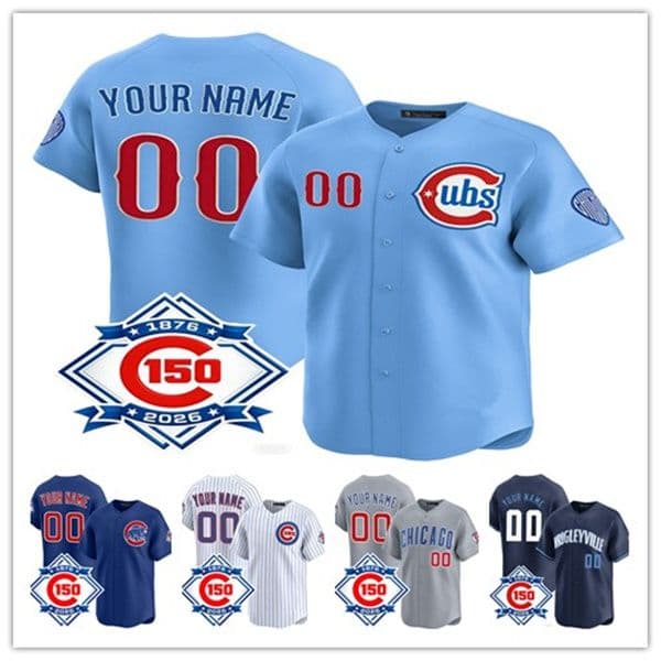 2026 Cubs 150th Anniversary Baseball Jersey Ryne Sandberg Dansby Swanson Pete Crow-Armstrong Alex Bregman Seiya Suzuki Nico Hoerner Ian Michael Busch Shota