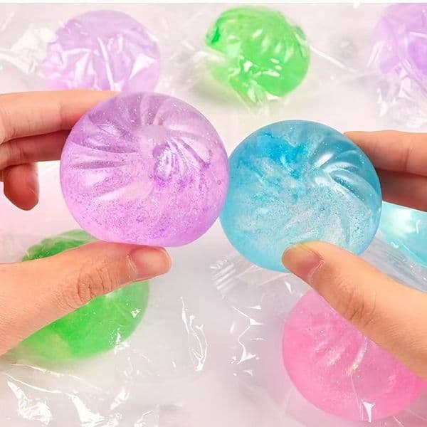 2026 Hot New Needoh Simulation Crystal Bun Squishy Toy Soft Squeeze Stress Relief Toy Gold Powder Fidget Toy For Kids Adults Office Home Gift