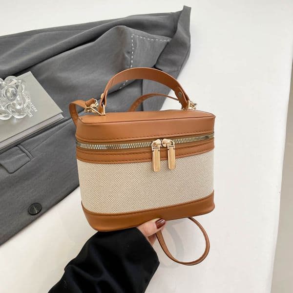 Bestseller 2025 New Korean High-End Cylinder Bucket Patchwork Color-Block Crossbody for Women Ins Versatile Shoulder Bag ddmybear