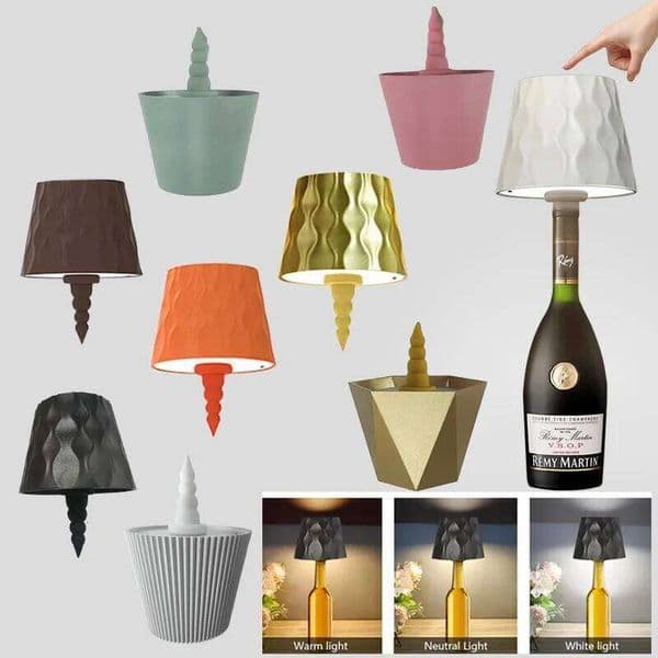 Modern Wireless Bottle Table Touch Control of 3 Colors and Stepless Dimming Night Lamp For Wine Bottles Decor Desk Lights