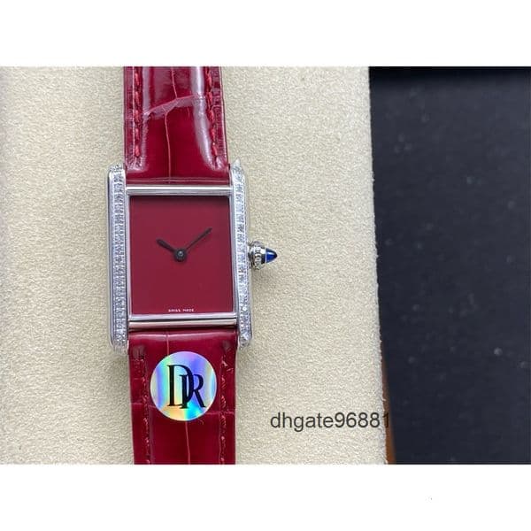 Top quality tanks watch super clone watches watch women mens watch luxury designer watch swiss quartz movement sapphire glass leather strap 22mm with box KFX6