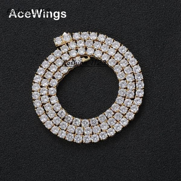 Spring clasp copper version Tennis Chain 3mm 4mm 5mm copper micro-inlaid zircon single row chain hip-hop necklace