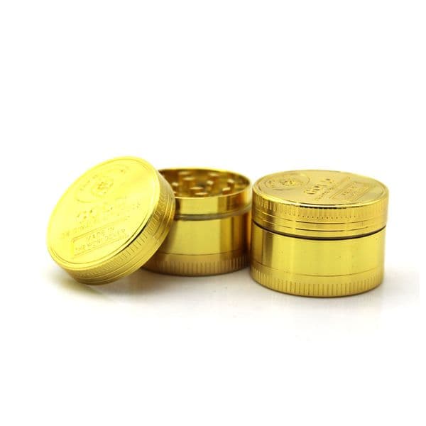 Creative GOLD Design Mini 50mm 3layer herb grinder Portable Newest Metal Zicn alloy tobacco grinders for smoking