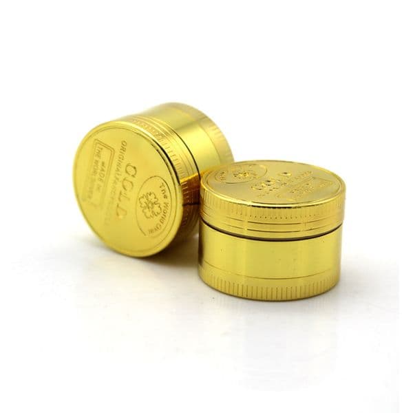 Wholesale Colorful GOLD Design Mini 50mm 3layer herb grinder Portable Newest Metal Zicn alloy tobacco grinders for smoking