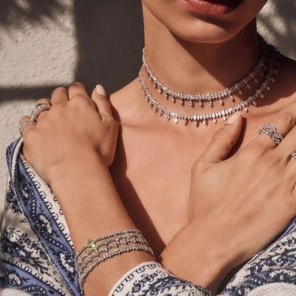 Popular necklace with marquise zircon tennis chain fashionable and versatile womens necklace