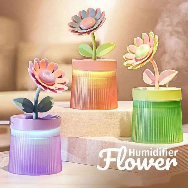 2026 Portable USB Ultrasonic Colorful Cup Aroma Diffuser Cool Mist Maker Flower Air Humidifier Purifier With Light