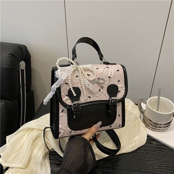 Bestseller College Style Bowknot Print Small for Women Summer 2025 New Trendy Korean Version Fashionable Casual Travel Backpack ddmybear