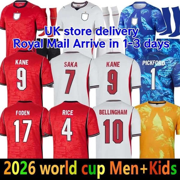 UK Stock englands kit 26 27 jersey World Cup 2026 Soccer Jerseys foall tops shirt BELLINGHAM kid kits BECKHAM KANE SAKA RICE FODEN National Team maillot de