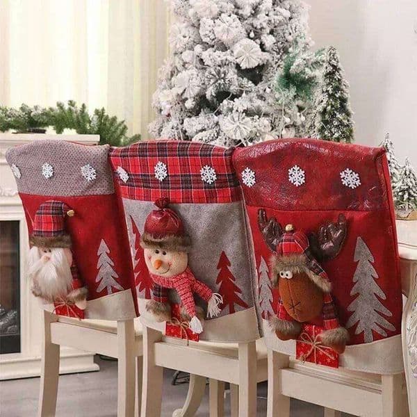 1PC Christmas 3D Cartoon Table Dinner Chair Doll Seat Cover Xmas Party New Year Home Decoration