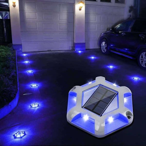 T-SUN 6LEDS Blue Light Outdoor Solar Lawn Lamps IP65 Waterproof Underground Lamp for Garden Path Floor Stairs Decor