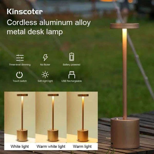 Table LED Touch Sensor Desktop Night Rechargeable Wireless Reading Lamp 3Colors Adjustable Creative Ambient Light