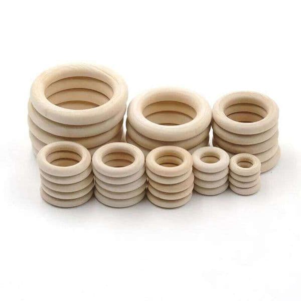 DIY Wooden Ring Natural Handmade Material Crafts Kids Toy Party Wedding Decoration 20 /10 Pcs Wood Circle Hanging Decora