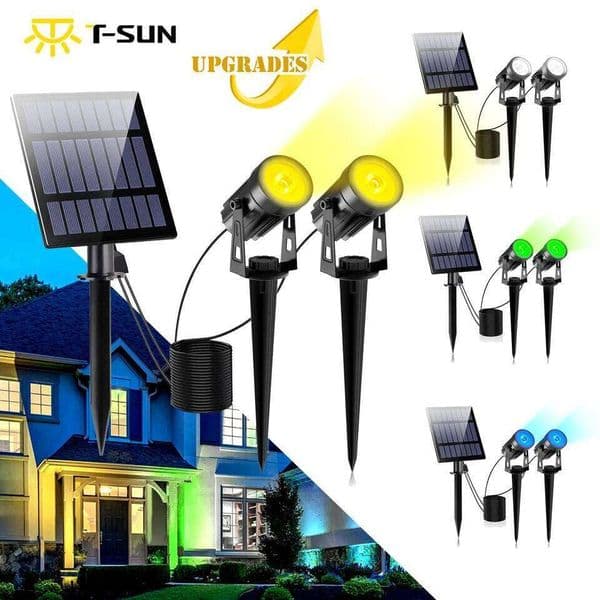 Powered Spotlight IP65 LED Light Outdoor Landscape Yard Garden Tree Separately Aluminum Anti Rust Solar Lamp