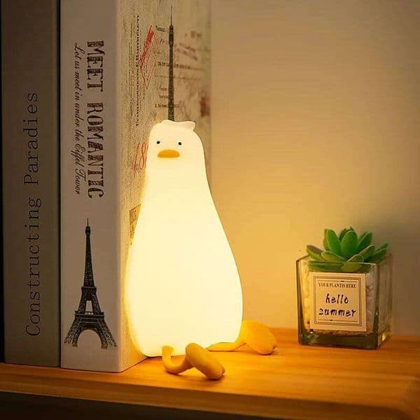 USB Rechargeable Table Duck Silicone Sleep Lamp Mood Bedside for Room Decoration Creative Gift Children Night Light