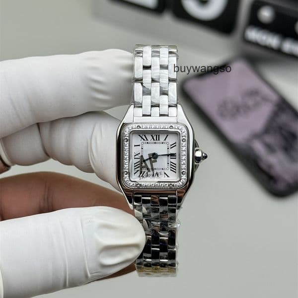 Top quality panthere watch women mens watch super clone watches swiss quartz movement steel strap sapphire glass 22mm with box XLXE