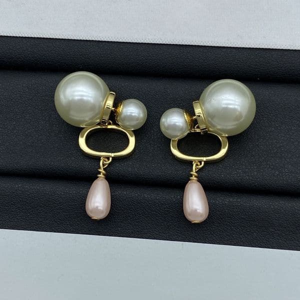 quality gold with Pearl Gift pendant earring Luxury Designer stud women Earrings without box