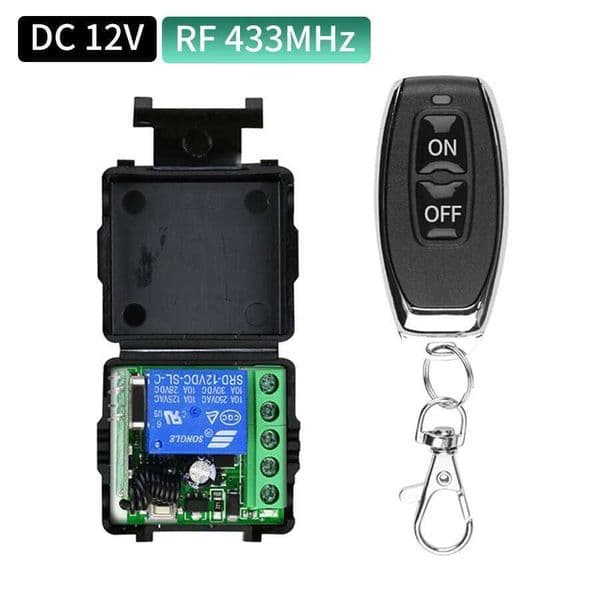 RF433Mhz Remote Control DC 12V 1CH 10A Relay Receiver DIY Module Wireless Light Switch Transmitter for Car Gate Garage Door Lock