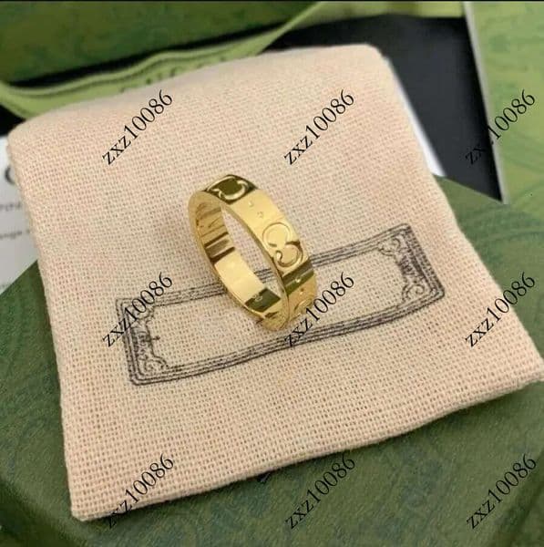 Popular Fashion Designer Ring Mens Titanium Steel Silver Rings Engagements For Womens Jewelry Luxurys Love Letter Plated With box gift
