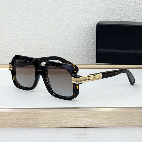 Vintage Square Sunglasses 607 Gold Black Frame Gradient Grey Lens Glasses Sun Shades UV400 Eyewear with original box CA607ZAL 003607