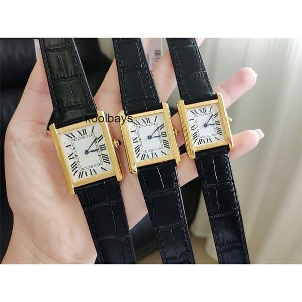 Top quality tanks watch women mens watch super clone watches swiss quartz movement leather strap sapphire glass 22mm with box 3LAU