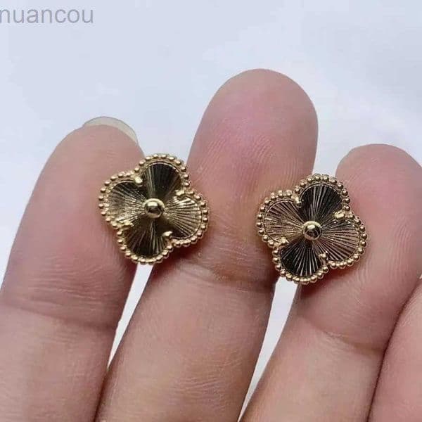 cleeff earrings Designervanly 15mm mother of pearl clover earrings for women white womens designer earrings mother pearl gold rose Fashion accessories