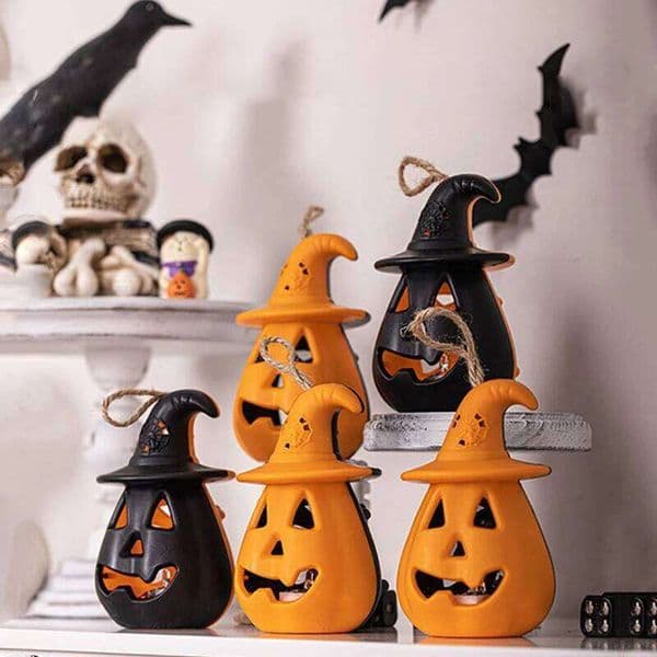 Side Pumpkin Skull Lamp Double Changing LED Night Light Room Decor Table Desk Lamps Halloween Gifts for Kids Boys