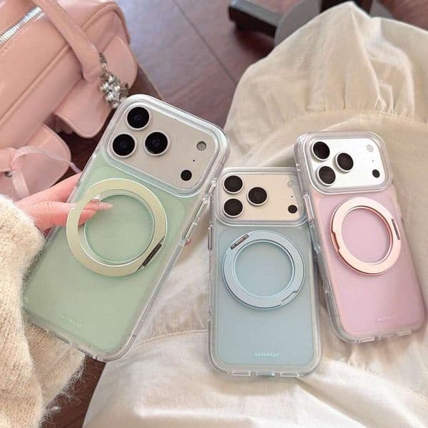 matte semi-transparent case suitable for Apple 17, iPhone 16 Max, simple 15 Pro Max with magnetic stand
