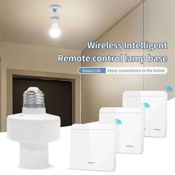 Smart Bulb Holder E27 Lamp Base Socket Wireless Remote Control RF 433Mhz Light AC85-265V 1/2/3 Gang Wall Panel Switch