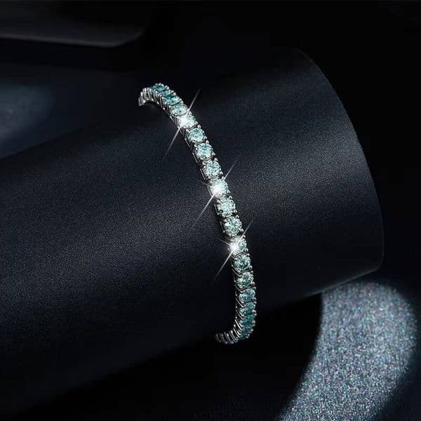 Classic White 2mm-5mm Sterling Silver Tennis Chain Moissanite Bracelet for Womens Mens Luxury Jewelry Bangle for Wedding Daily
