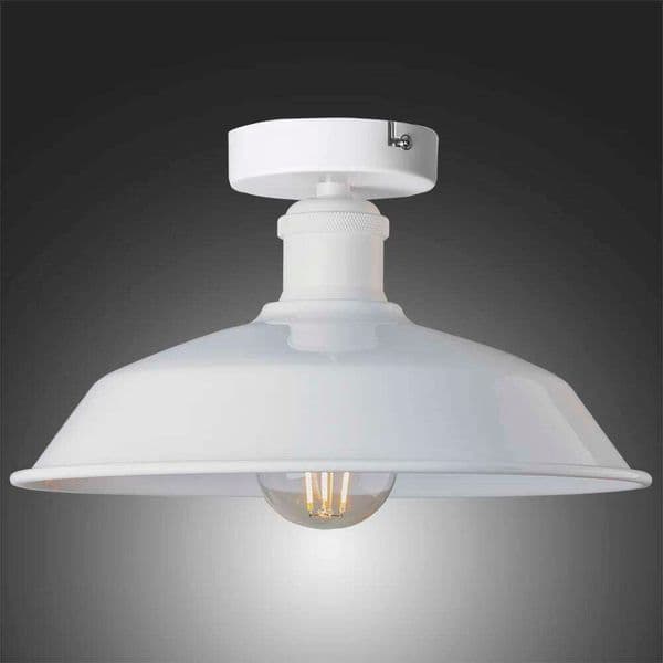 Retro Vintage Industrial Flush Mount Light, Painting Metal Pendant Light Ceiling Lamp Fixture for Hallway Stairway E27