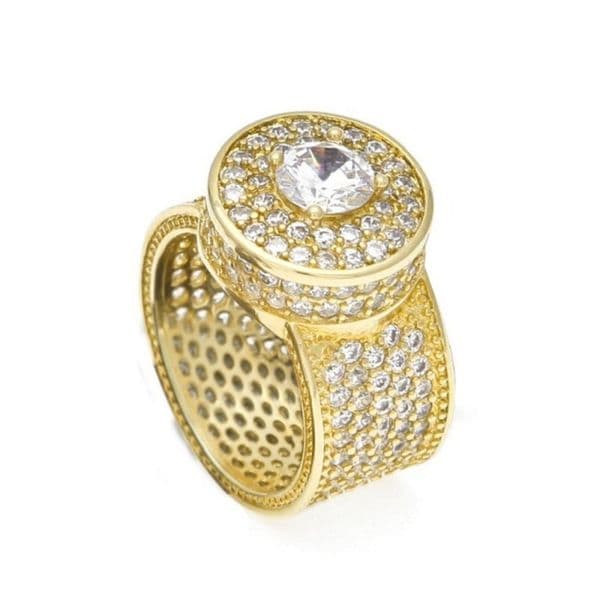 Mens Hip Hop Ring Jewelry Gold Silver Iced Out Crystal Gemstone Diamond Rings For Men