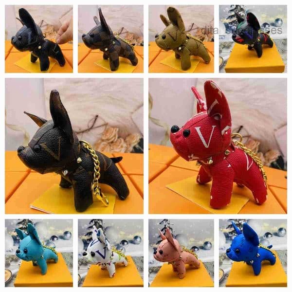 Designer Keychain High Quality French Bulldog Bag Pendant Dog Keychain Car Interior Decoration Leather Bag Pendant Wholesale Volume
