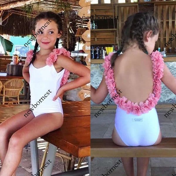 US Kids Baby Girl Floral Backless Swimwear Bikini Monokini Swimsuit Bathing Suit 220530