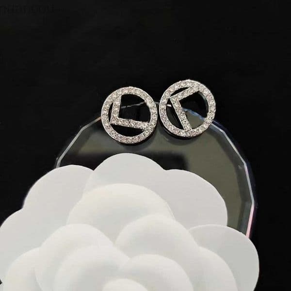 Brand Letter Designer Stud Gold Plated Dia Earrings Fashion Jewelry Wedding Gifts