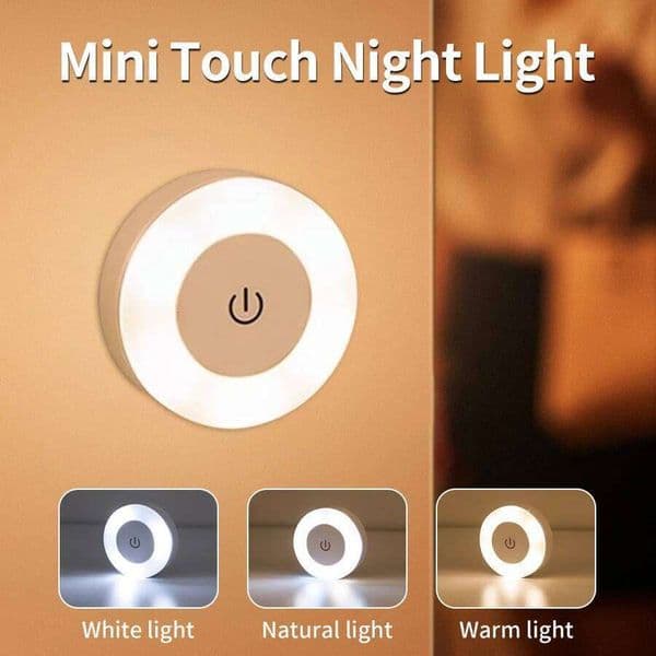 LED Wall Lamp Rechargeable Night Light with Touch Switch, 3-color Dimmable, Suitable for Living Room and Bedroom Bedside Lamps