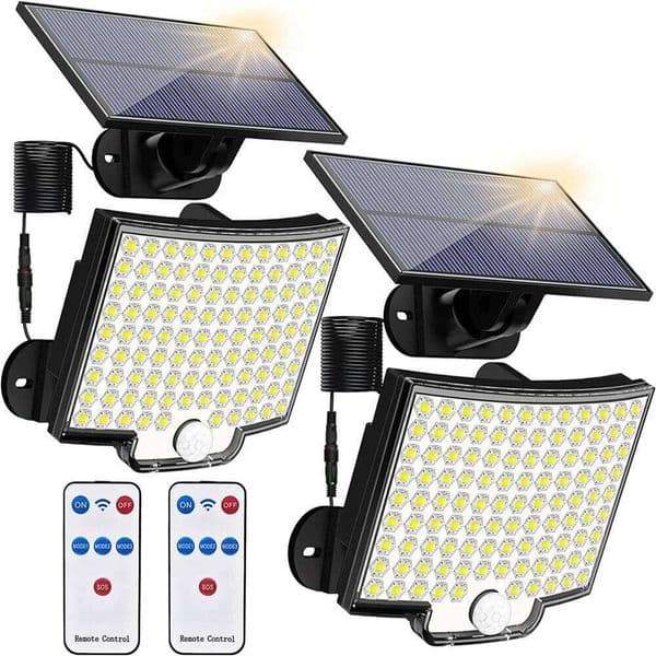 Lights Outdoor 106 LED 3000LM Powered Motion Sensor Flood with Remote Led Solar Security Wall Light for Garage