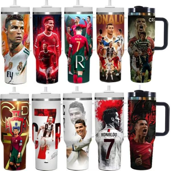 World Cup Football League Star Customized 40OZ Stainless Steel Ice Maker Cup and Football Commemorative Trophy, suitable for use as gifts or collectibles AAA