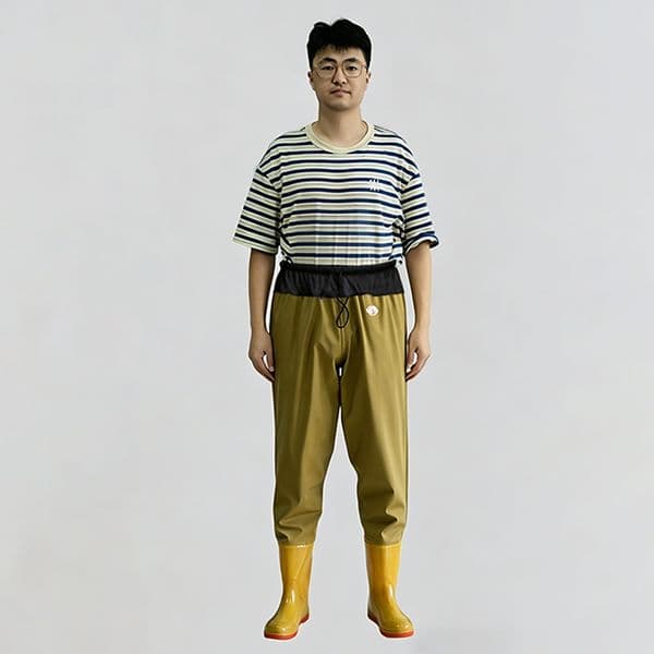 Wholesale waist length drain pants, half body thick ultra light waterproof clothes, rain pants, fishing water fork pants, breathable men's one-piece rain shoes