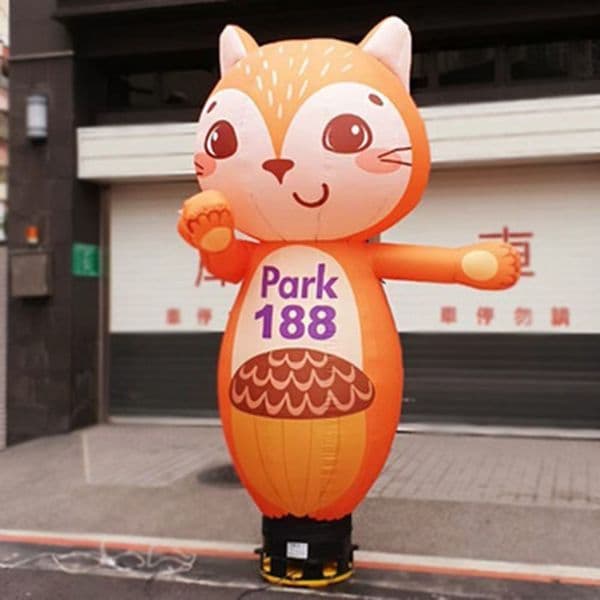 Lovely Inflatable animal style orange squirrel Customized slogan Outdoor Advertising Waving-Hand Air Sky wave Dancer