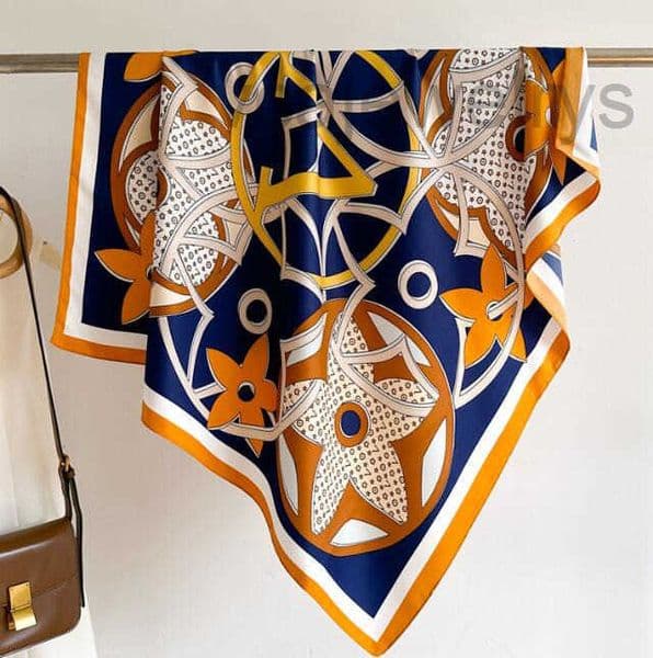 22Style Stripe Silk Spring Flower Print Designer Women Girl Sunscreen Gauze Scarf Long Scarves Wrap 90X90cm