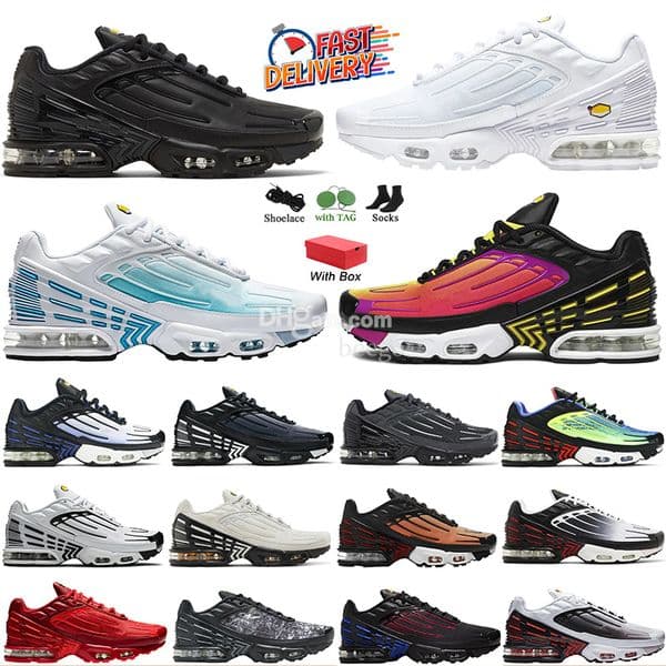 tn plus 3 running shoes mens men women for trainers chaussures Triple Black Laser Blue Bred Hyper Violet Silver Red Smoke Grey outdoor white sneakers trainer trainers