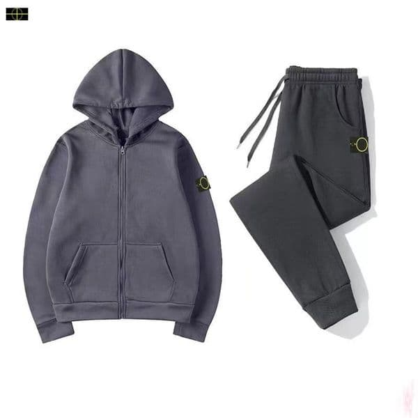 26ss Spring/Summer Stones Hoodie Set - Men's and Women's Sweatshirts with Hood, Islands Jacket, Casual Zippered Sports Wear, Sportswear Set -04